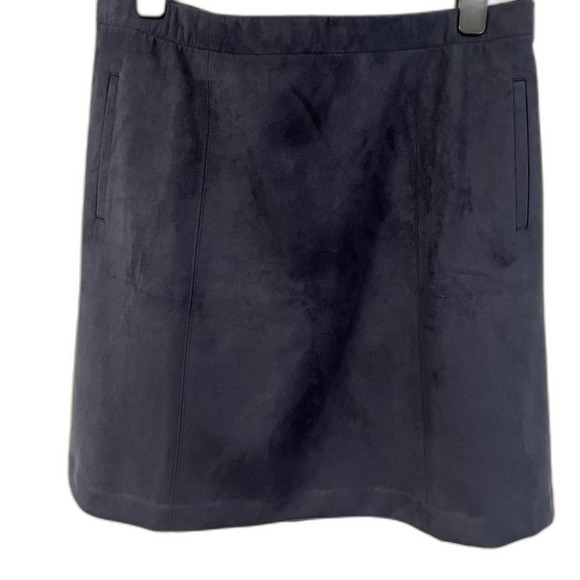 J. Jill Knee-Length Skirt in Brushed Suede - Navy Blue - Size M - Picture 1 of 7